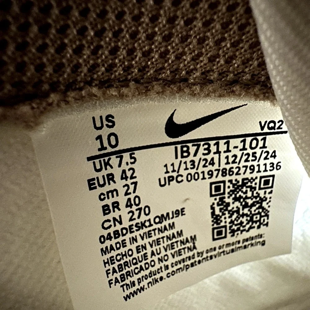 Nike Dunk Low Womens 10 Beige White Leather Ribbon Laces NEW IB7311-101